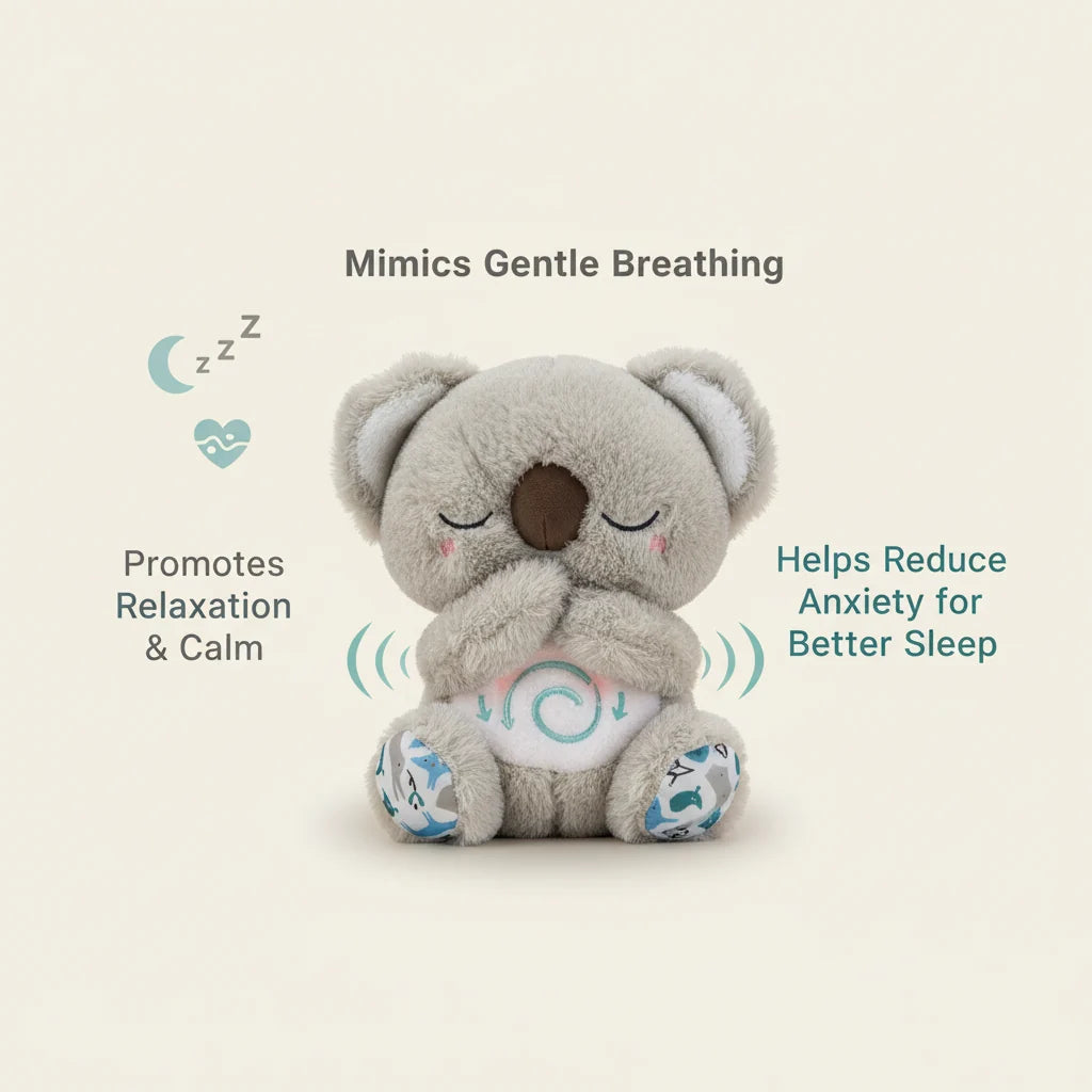 Plush Toy Realistic Breathing Gentle Vibration & Night Light