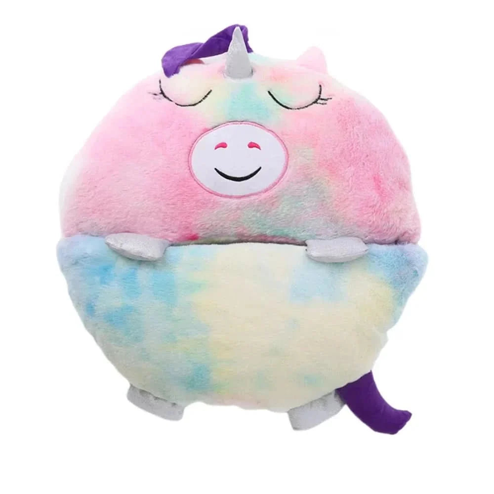 Plush Toy With Integrated Sleeping Bag Machine Washable Foldable Design