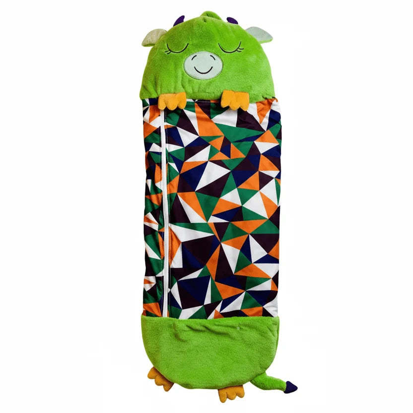 Plush Toy With Integrated Sleeping Bag Machine Washable Foldable Design