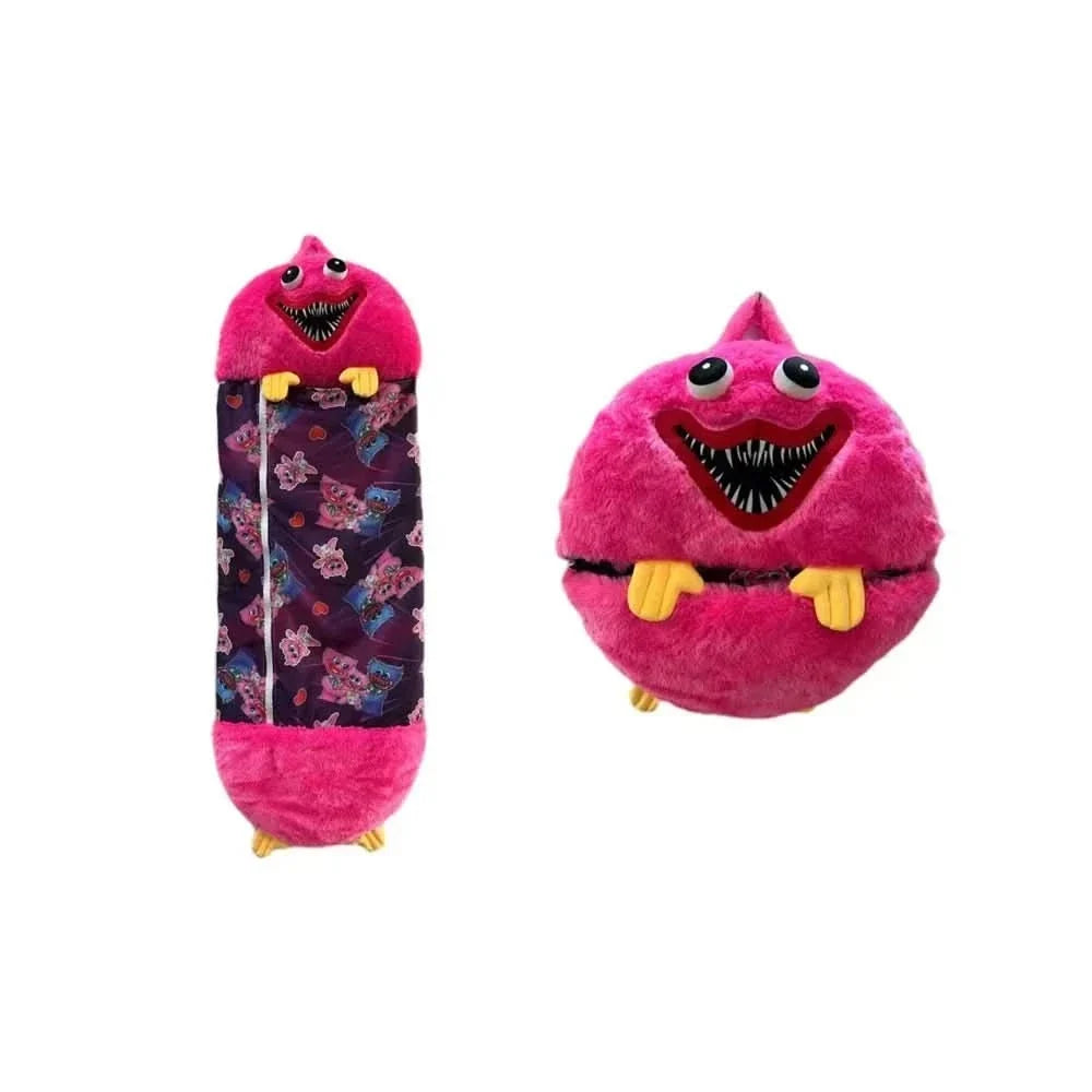 Plush Toy With Integrated Sleeping Bag Machine Washable Foldable Design