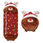 Plush Toy With Integrated Sleeping Bag Machine Washable Foldable Design