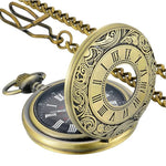 Pocket Watch Roman Numeral Dial Quartz Movement Chain Included