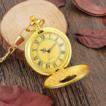 Pocket Watch Roman Numeral Dial Quartz Movement Chain Included