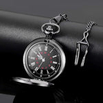 Pocket Watch Roman Numeral Dial Quartz Movement Chain Included
