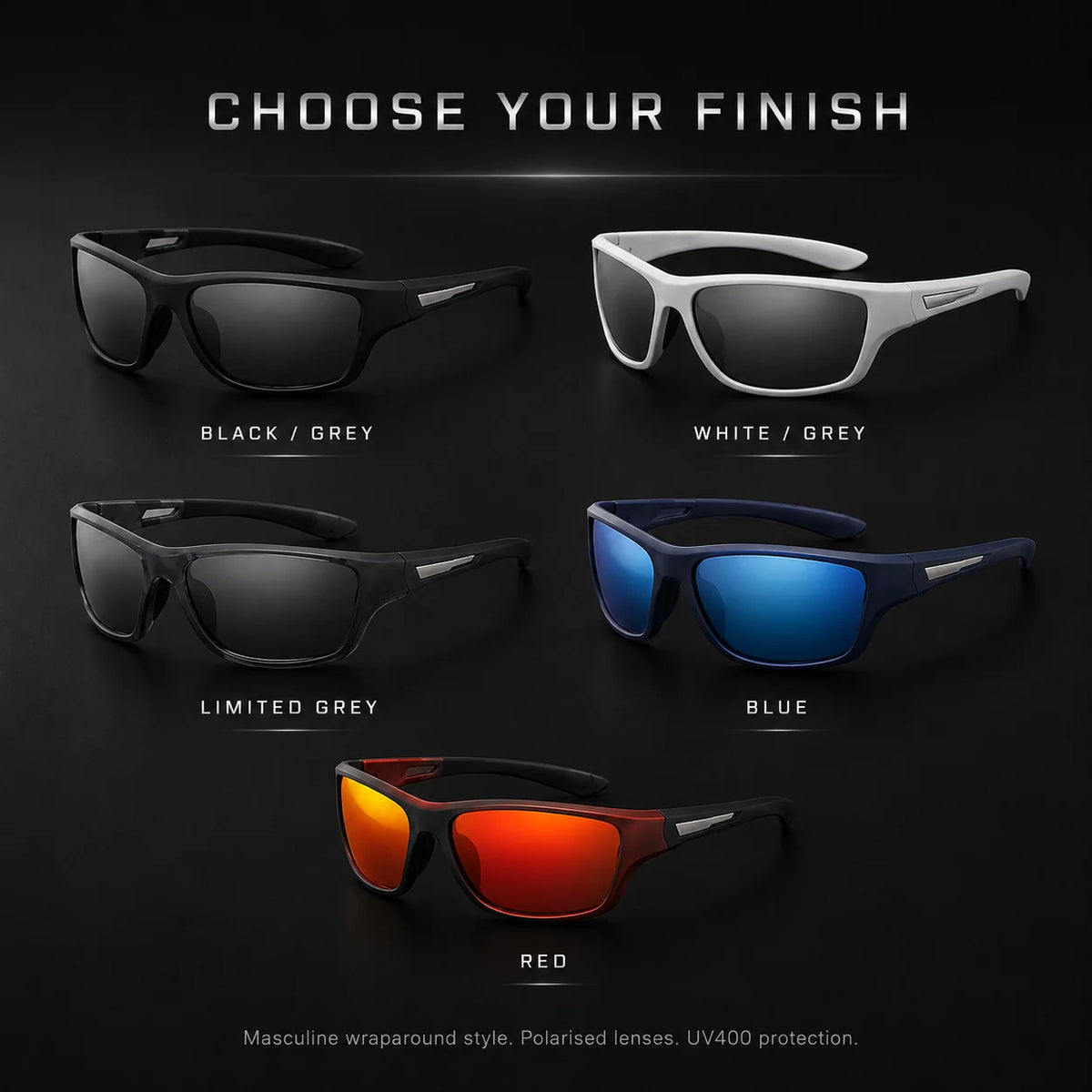 Polarized Sports Sunglasses Ultralight Wraparound UV400