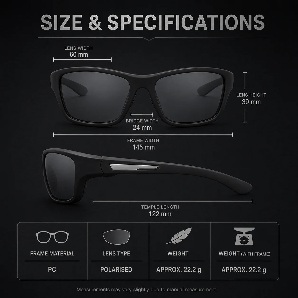 Polarized Sports Sunglasses Ultralight Wraparound UV400