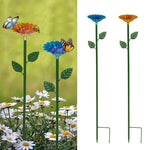 Pollinator Watering Station Flower-Shaped Cups & Rust-Resistant Stakes