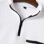 Polo Shirt Waffle Knit Quarter-Zip Long Sleeve