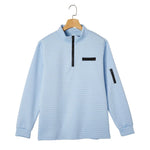 Polo Shirt Waffle Knit Quarter-Zip Long Sleeve