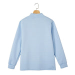 Polo Shirt Waffle Knit Quarter-Zip Long Sleeve