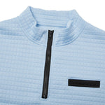 Polo Shirt Waffle Knit Quarter-Zip Long Sleeve