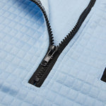 Polo Shirt Waffle Knit Quarter-Zip Long Sleeve