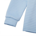 Polo Shirt Waffle Knit Quarter-Zip Long Sleeve