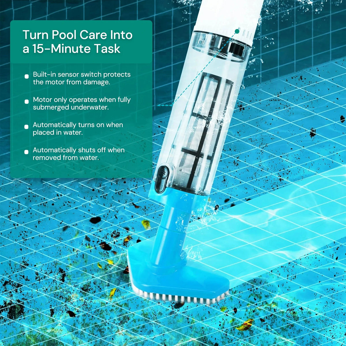 Pool Cleaner Cordless & Rechargeable Interchangeable Heads