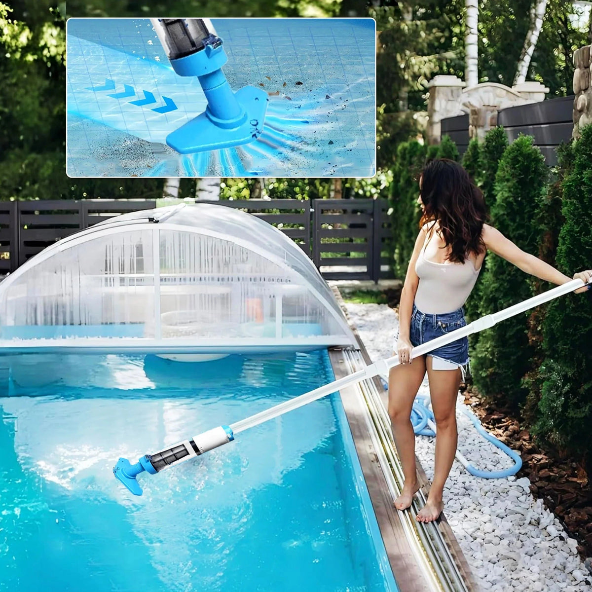 Pool Cleaner Cordless Rechargeable Interchangeable Heads