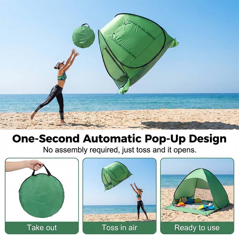 Pop-Up Beach Tent Instant Setup Two-Person UV Blocking