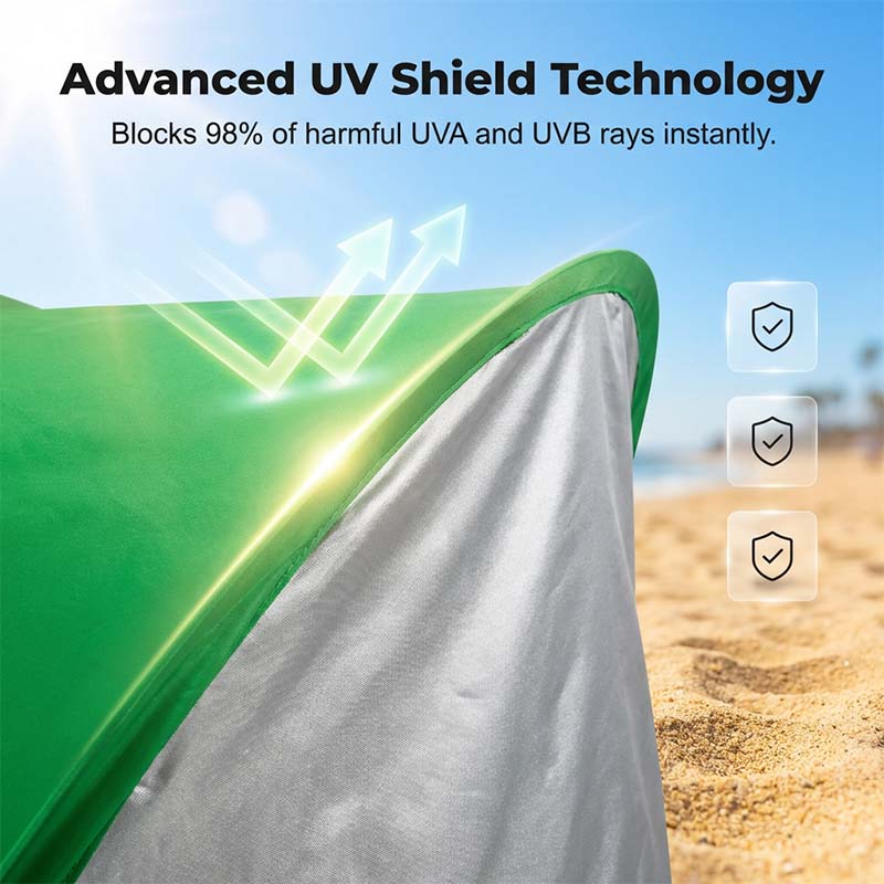 Pop-Up Beach Tent Instant Setup Two-Person UV Blocking