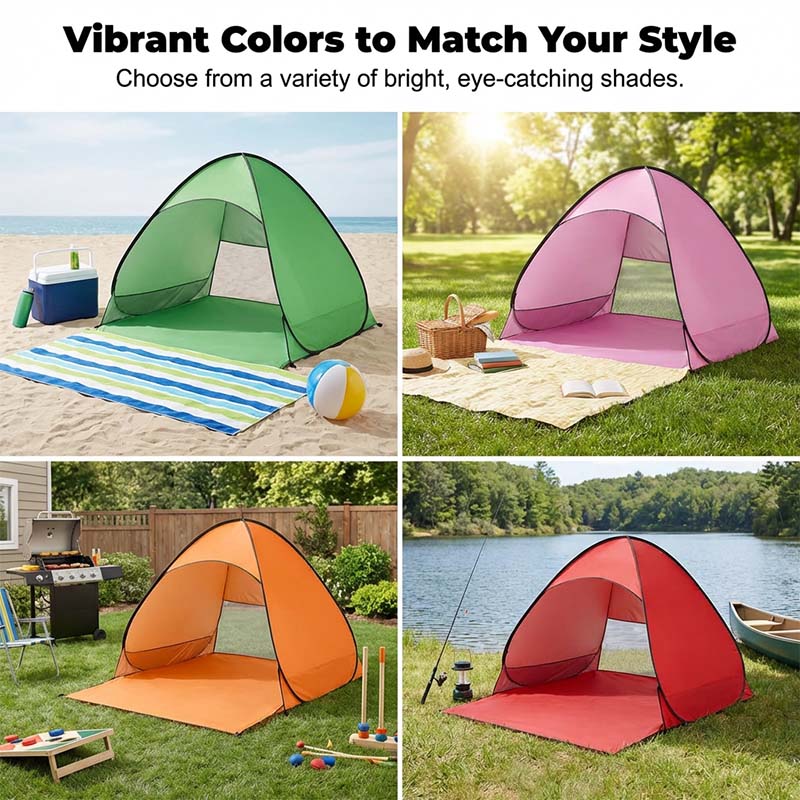 Pop-Up Beach Tent Instant Setup Two-Person UV Blocking