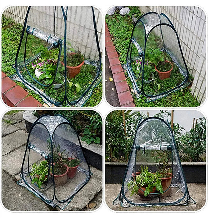 Pop-Up Greenhouse Clear Water-Resistant & Ventilated