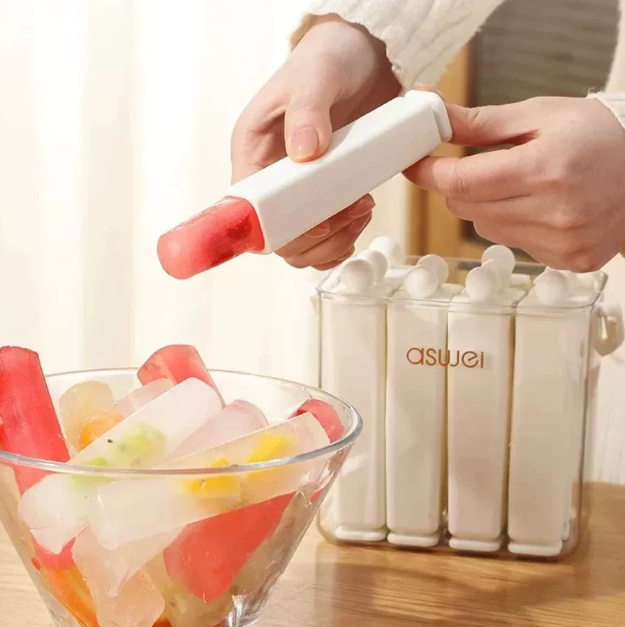 Popsicle Mold Reusable Silicone with Covered Storage Box