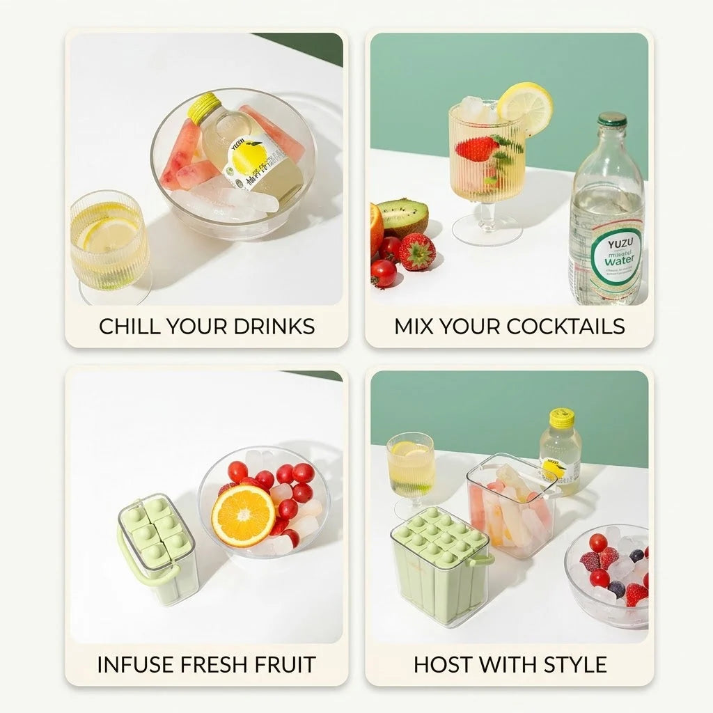 Popsicle Mold Reusable Silicone with Covered Storage Box