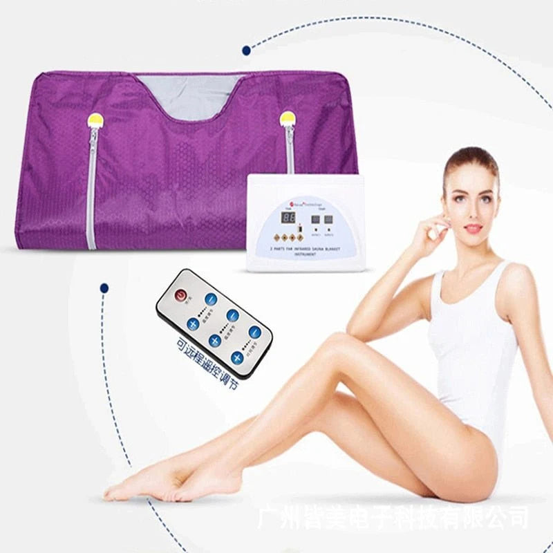 Portable Infrared Sauna Blanket Medical-Grade Adjustable Temperature & Reflective Stripes
