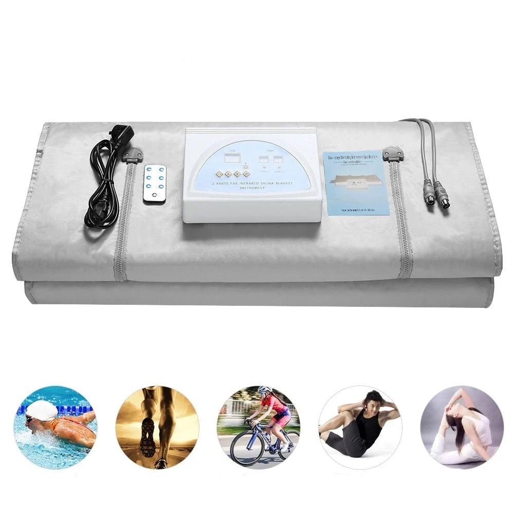 Portable Infrared Sauna Blanket Medical-Grade Adjustable Temperature & Reflective Stripes
