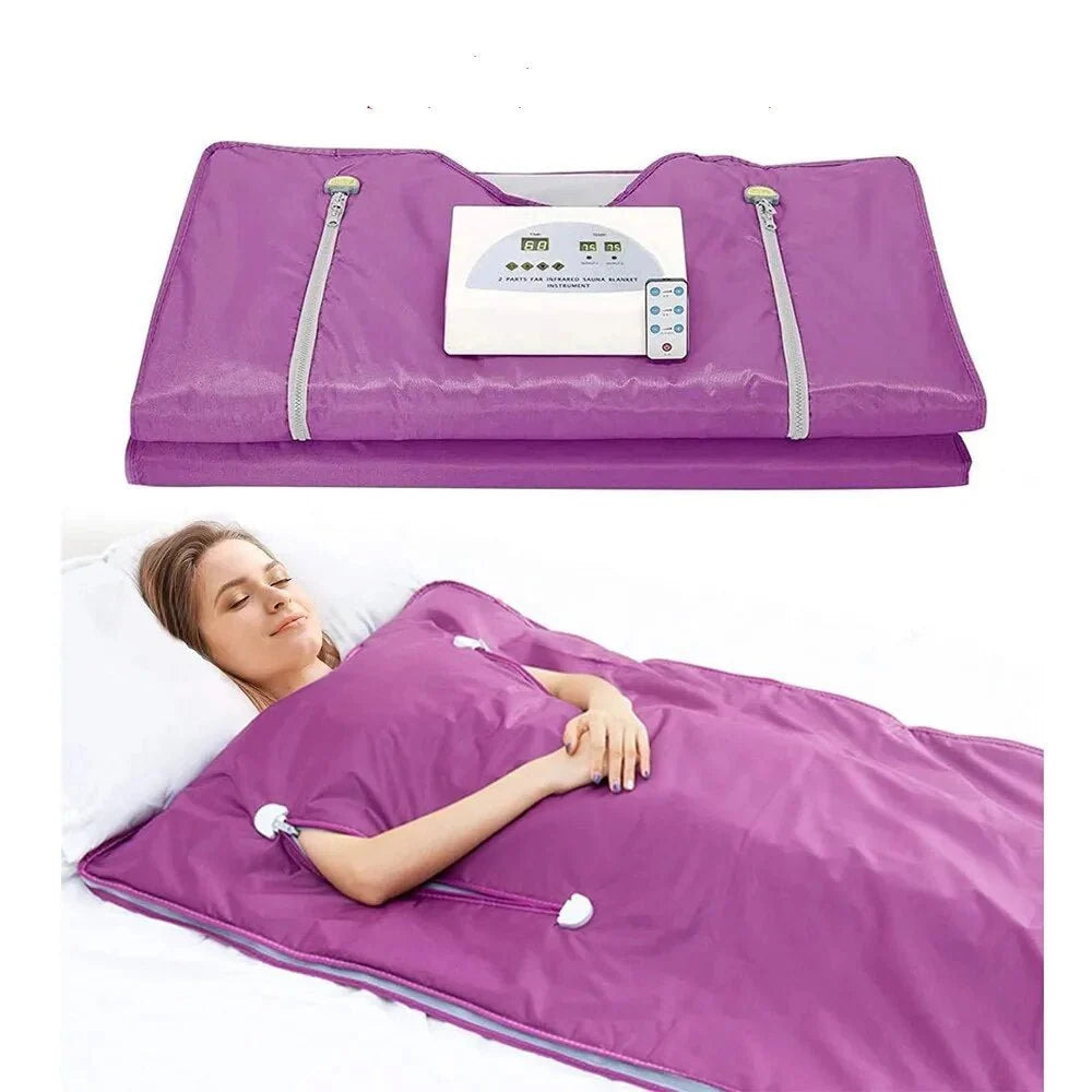 Portable Infrared Sauna Blanket Medical-Grade Adjustable Temperature & Reflective Stripes