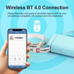 Portable Label Printer Bluetooth Thermal Ink-Free Rechargeable
