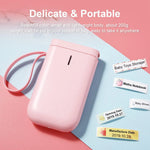 Portable Label Printer Bluetooth Thermal Ink-Free Rechargeable