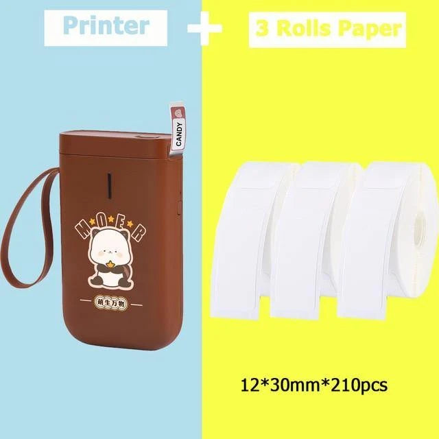 Portable Label Printer Bluetooth Thermal Ink-Free Rechargeable