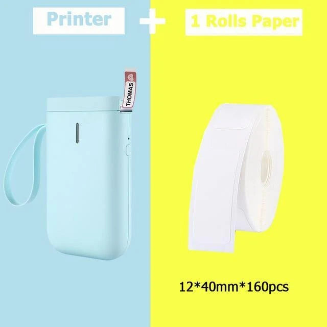 Portable Label Printer Bluetooth Thermal Ink-Free Rechargeable