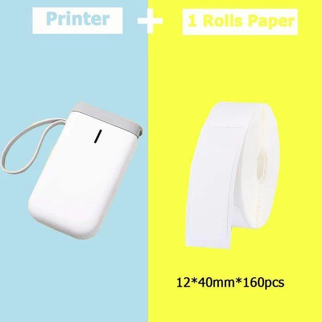 Portable Label Printer Bluetooth Thermal Ink-Free Rechargeable