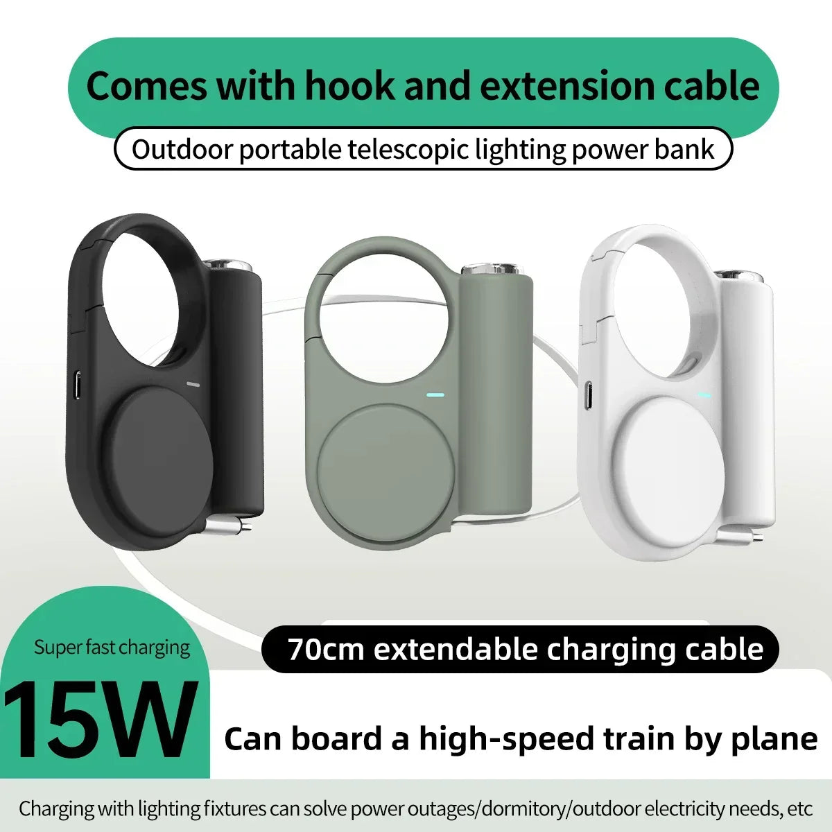 Portable Power Bank 5000mAh With Flashlight & Warmer