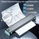 Portable Thermal Printer Inkless Wireless Letter-Size Printing