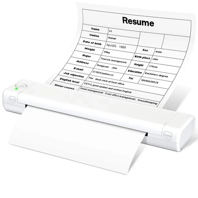 Portable Thermal Printer Inkless Wireless Letter-Size Printing