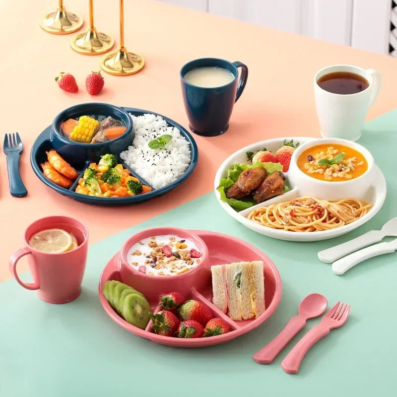 Portion Control Plate Divided Sections Heat-Resistant Polypropylene