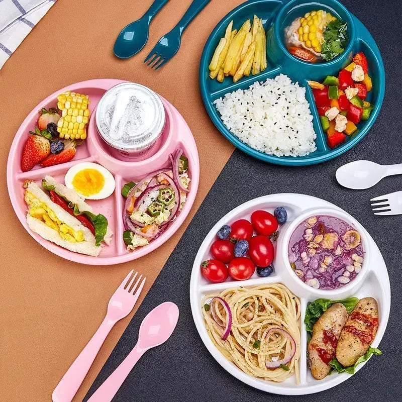 Portion Control Plate Divided Sections Heat-Resistant Polypropylene