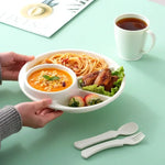 Portion Control Plate Divided Sections Heat-Resistant Polypropylene