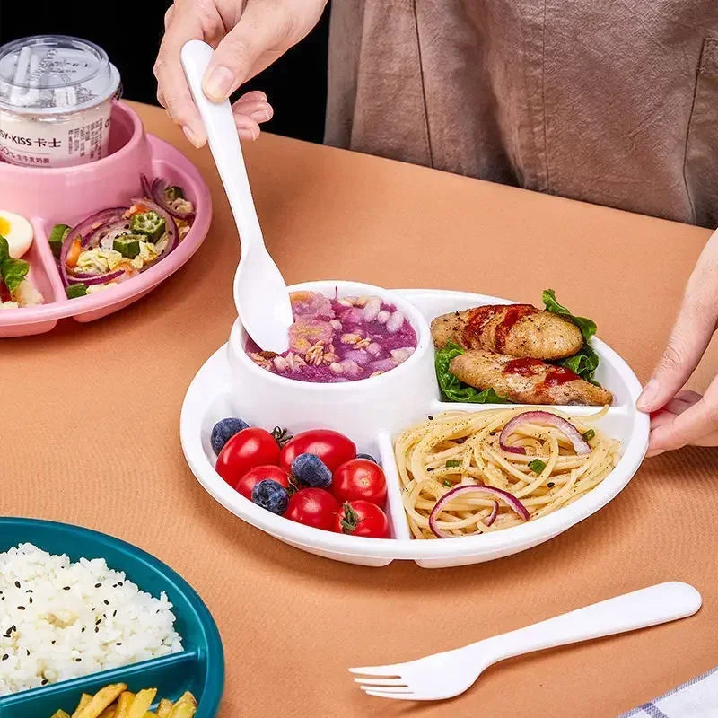 Portion Control Plate Divided Sections Heat-Resistant Polypropylene