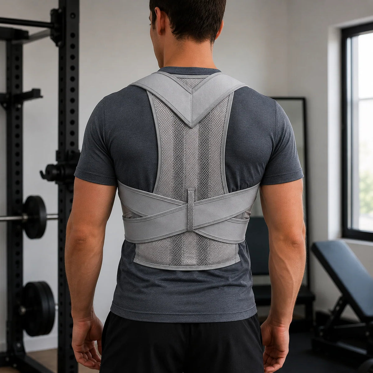 Posture Corrector Brace Adjustable Breathable Mesh 3-Zone Back Support