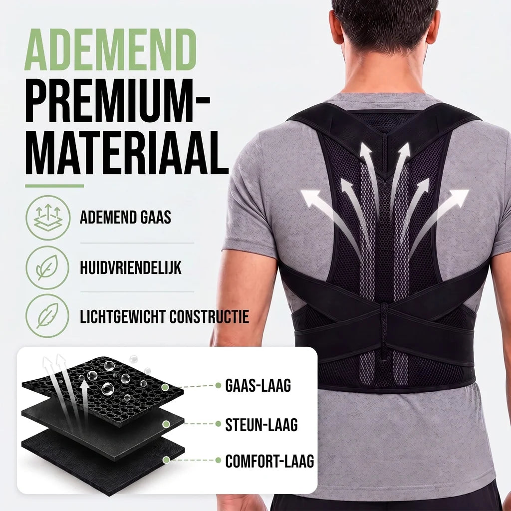 Posture Corrector Brace Adjustable Breathable Mesh 3-Zone Back Support