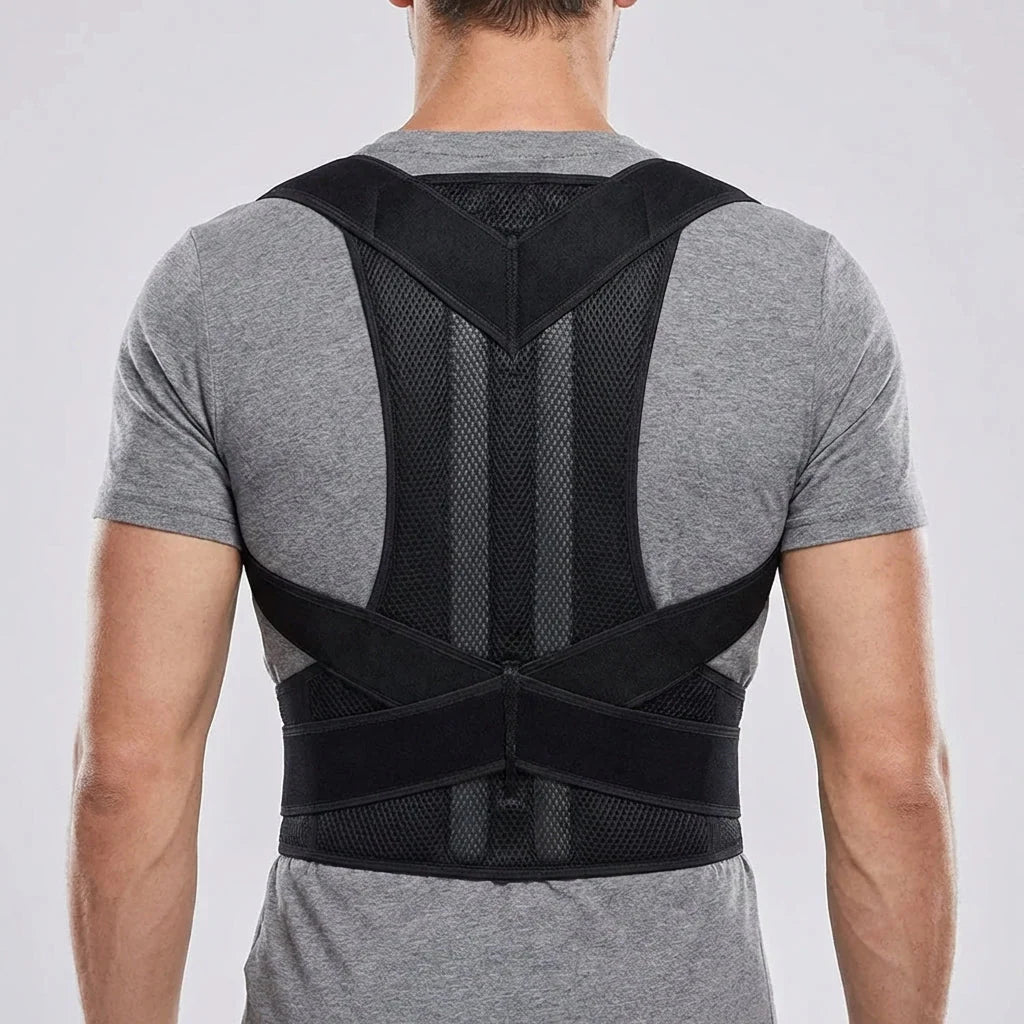 Posture Corrector Brace Adjustable Breathable Mesh 3-Zone Back Support