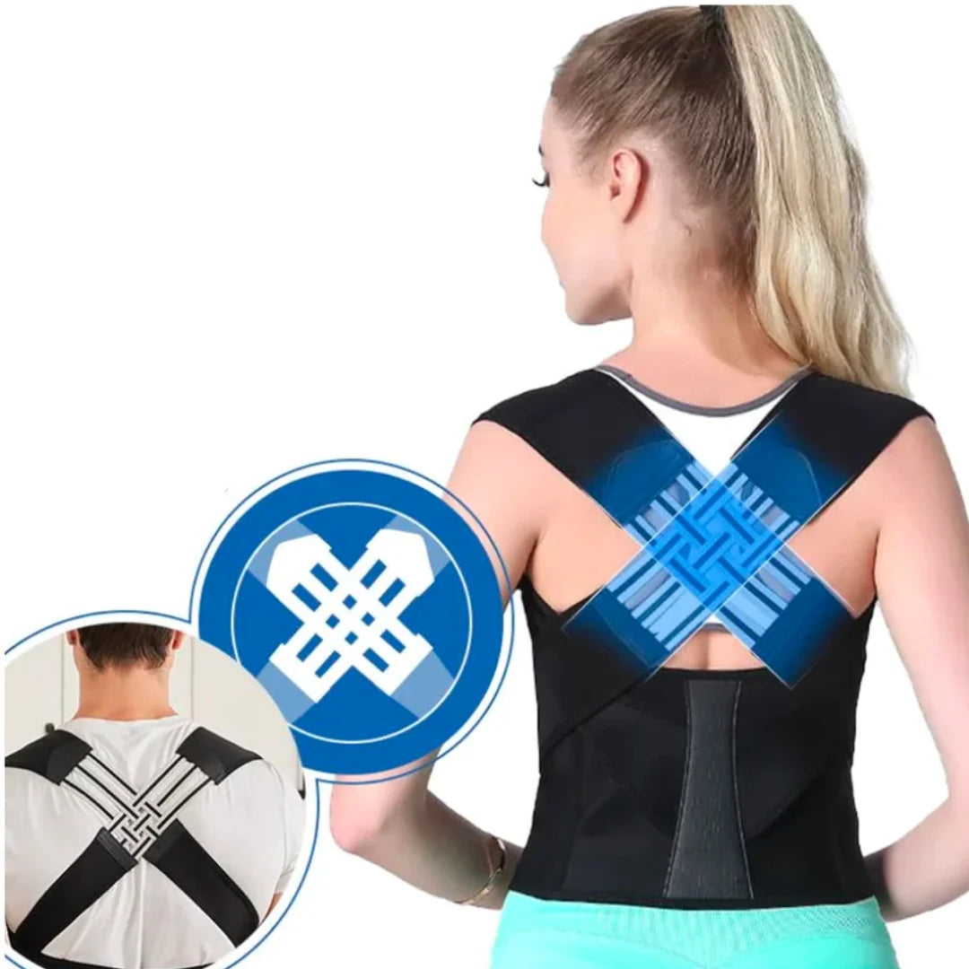 Posture Corrector Brace Adjustable Elastic Straps Discreet Under Clothing