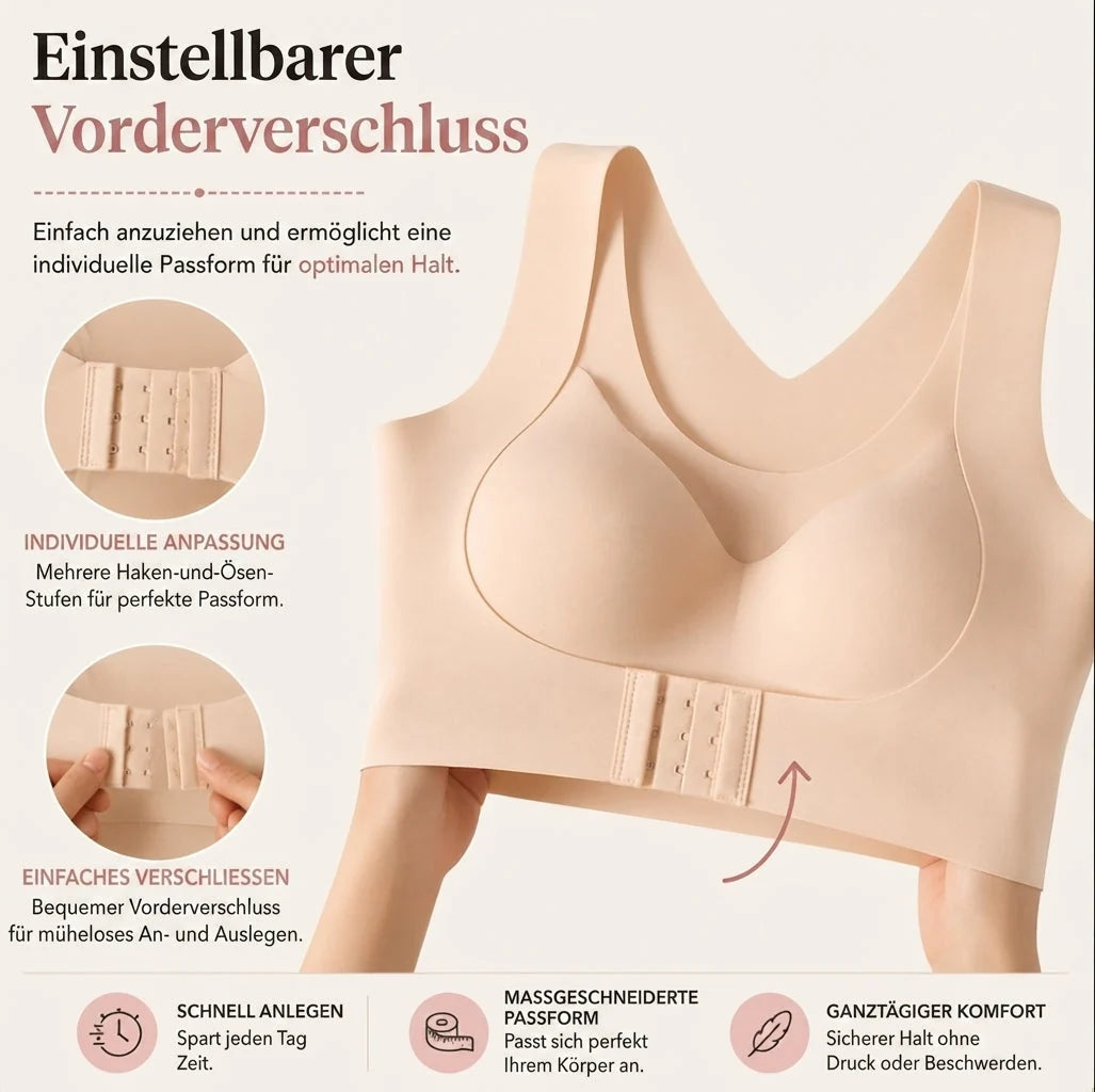 Posture Support Bra X-Back Front Closure Wide Straps