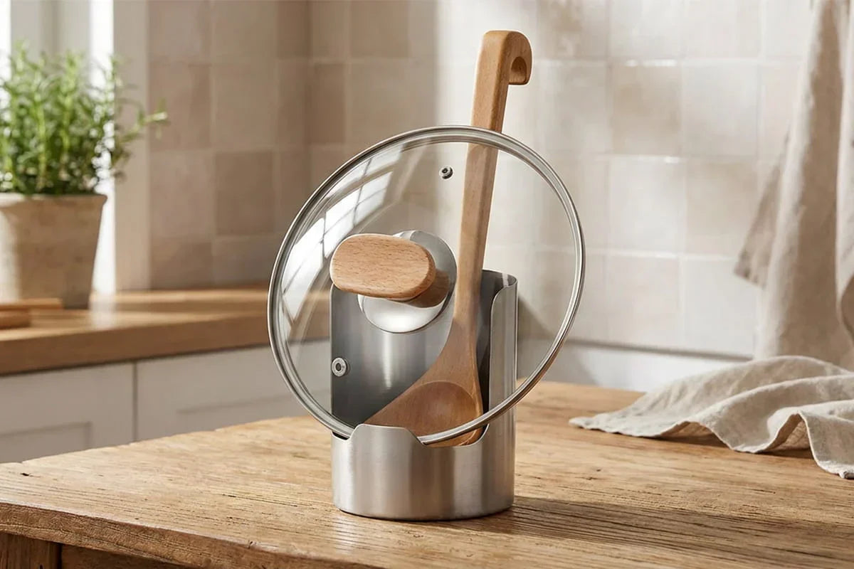 Pot Lid Organizer Vertical Storage Adjustable Dividers