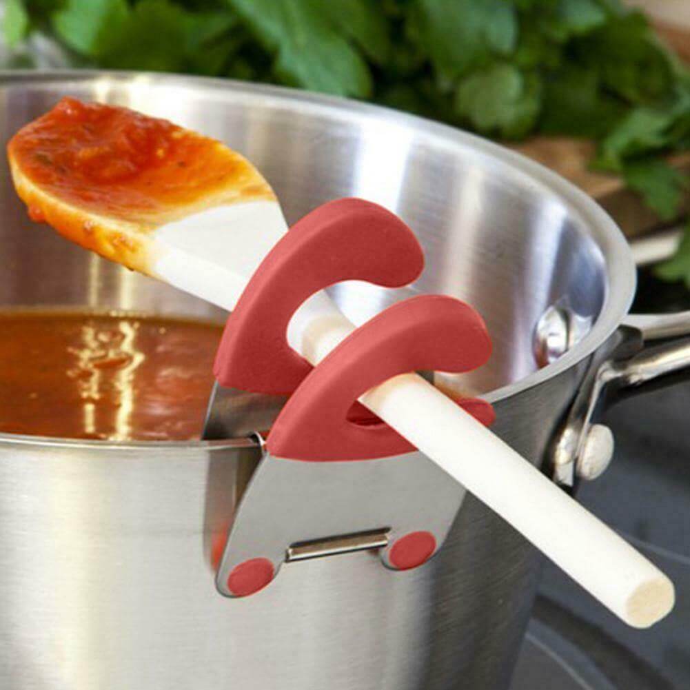 Pot Spoon Holder Drip-Proof Stainless Steel & Silicone