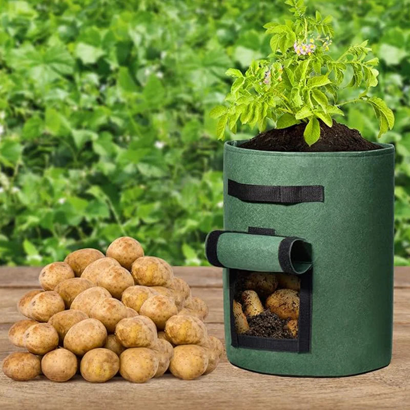 Potato Planting Bag Harvest Window Breathable Fleece