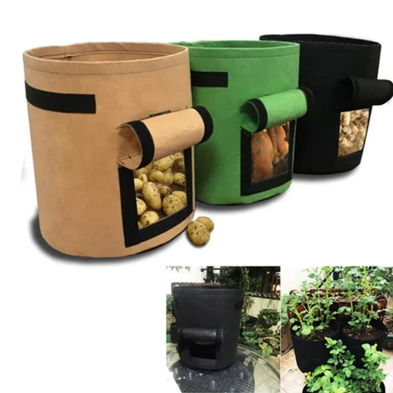 Potato Planting Bag Harvest Window Breathable Fleece
