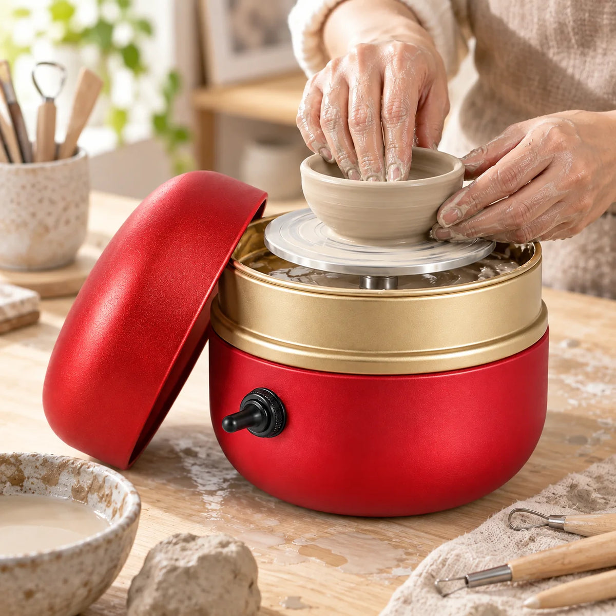Pottery Wheel Compact Portable For Bowls & Vases